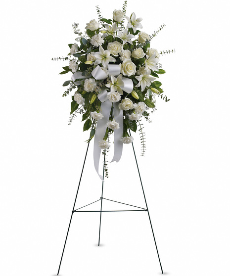 Standing Spray - White Roses, White Lilies