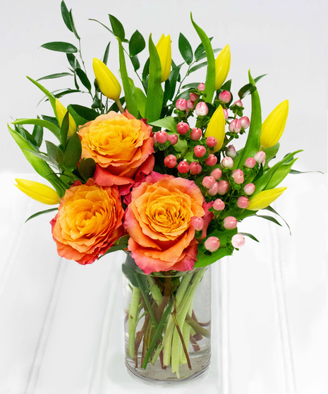 Bright Colored Roses & Tulips 